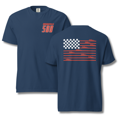 Indy Car Flag T-Shirt (Navy)