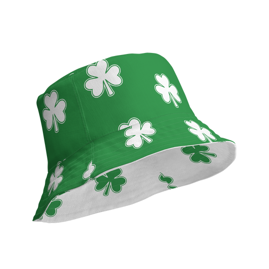 St. Patricks Day Reversible Bucket Hat (Kelly Green & White)