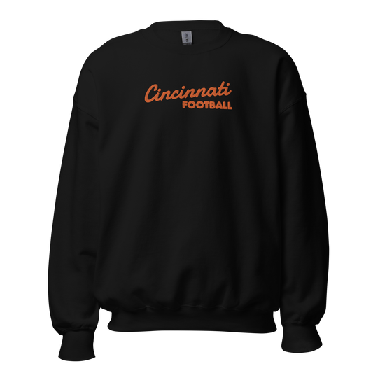 Cincy Script Football Crewneck